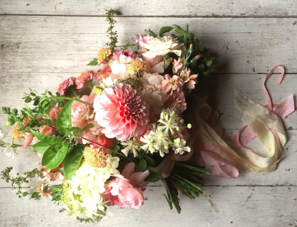 A seasonal flower bouquet